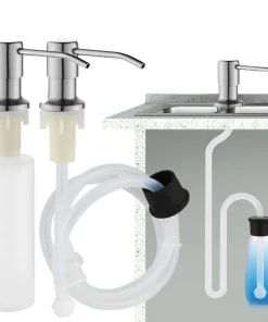 Dispensador de jabón líquido para fregadero, acero inoxidable