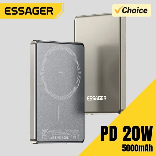 Essager Fino Power Bank Inalámbrico Magnético 20W