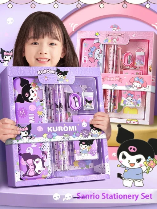 Estuche regalo de papelería Sanrio 10 niña escuela Kuromi