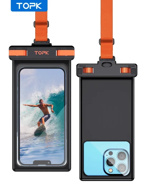 Funda TOPK para móvil impermeable,[pantalla táctil bajo el agua], IPX8