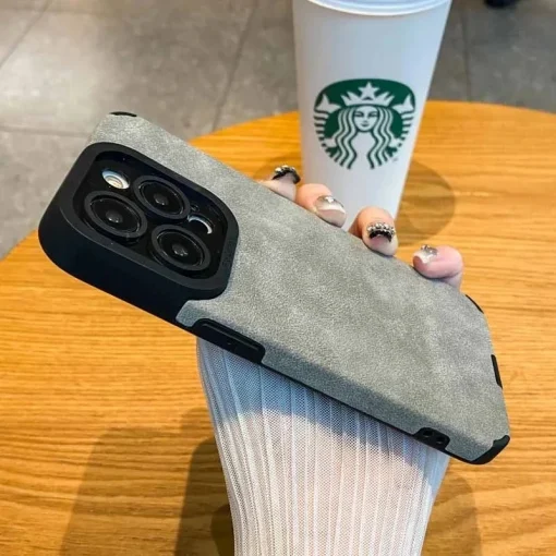 Funda de silicona con cuero mate para iPhone