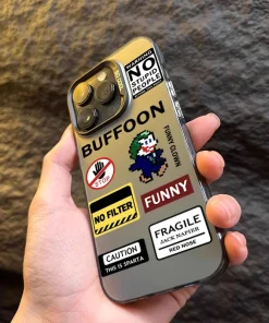 Funda de teléfono con patrón de bufón de payaso para iPhone