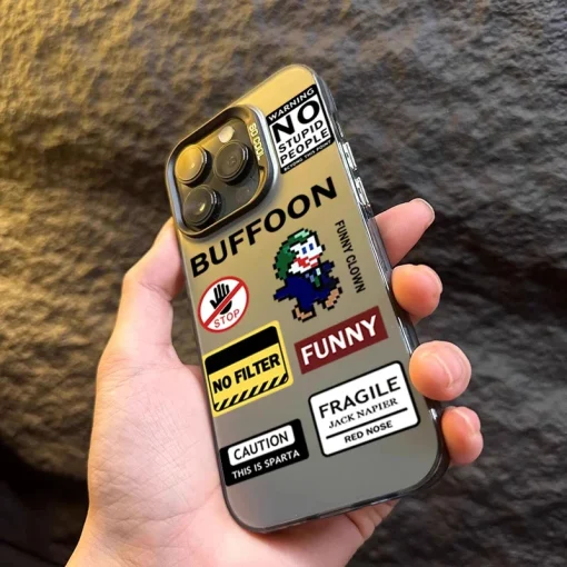 Funda de teléfono con patrón de bufón de payaso para iPhone