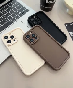 Funda de teléfono elegante marrón beige y negra