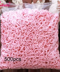 Gomas pequeñas para el pelo 500 uds rosa negro camello