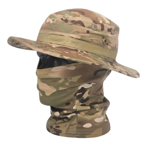 Gorra Boonie de camuflaje, pasamontañas, sombrero plegable, suave, para caza al aire libre, pesca, sombrero de ala ancha, protector solar