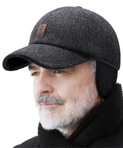 Gorra de béisbol de invierno para hombre con orejeras gruesas y ajustables