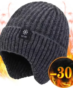 Gorra de punto de invierno al aire libre para hombres