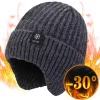 Gorra de punto de invierno para exteriores con capucha de orejeras, ciclismo, esquí, running