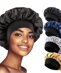 Gorro Satén Ancho Unisex Elástico para Cuidado del Cabello