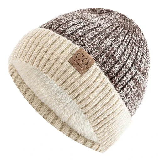 Gorros de invierno unisex bicolor nuevos con borla