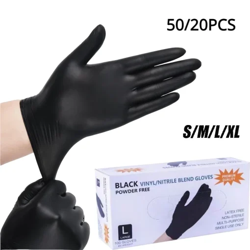 Guantes Desechables de Nitrilo Negro