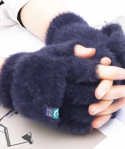 Guantes de felpa sin dedos para invierno