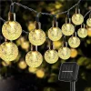 Guirnalda de luces LED Solar Crystal Globe de 8 modos