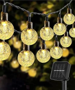 Guirnalda de luces LED Solar Crystal Globe de 8 modos