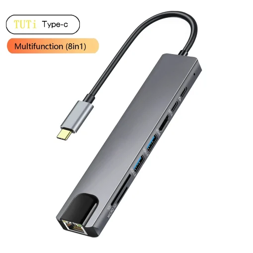 HUB 8 en 1 USB C, 50 caracteres