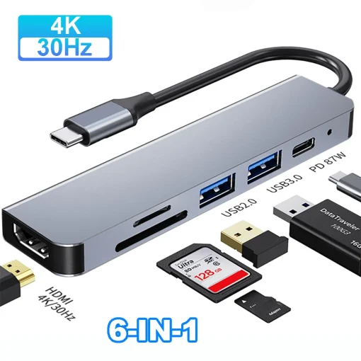 HUB USB C 4K 30Hz Tipo C a HDMI