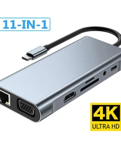 Hub USB C 3.0 HDMI 4K 11 en 1