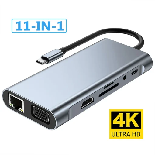 Hub USB C 3.0 HDMI 4K 11 en 1