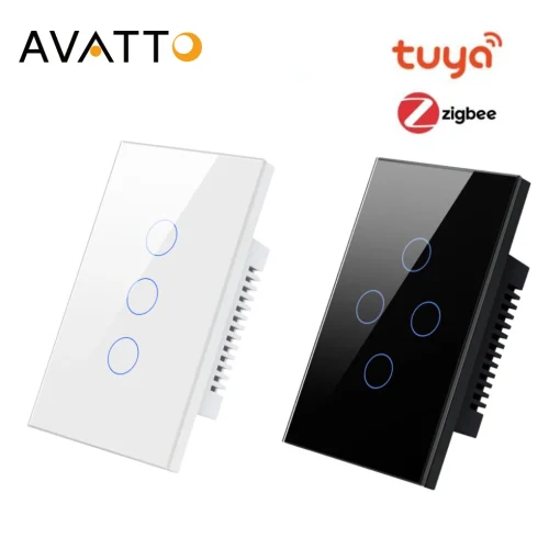 Interruptor de luz inteligente AVTTO Tuya Zigbee, interruptor táctil de pared