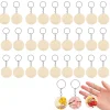 Juego de llaveros de madera en blanco redondos 180PCS