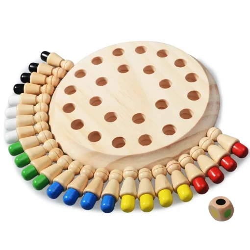 Juego de mesa educativo Montessori de ajedrez con cerillas de memoria de madera