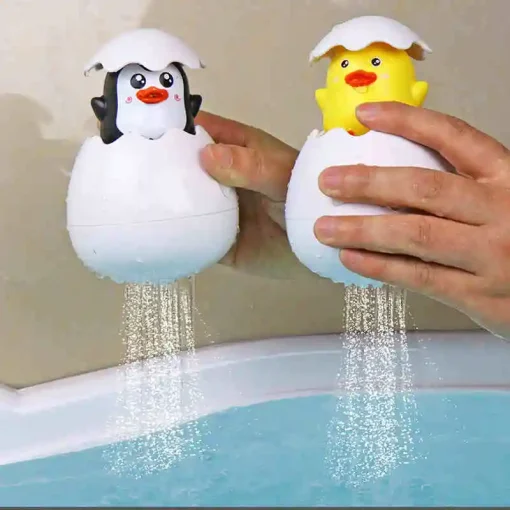 Juguete de baño para bebés, pato, pingüino, huevo