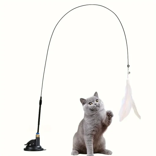 Juguete para gatos - Campana interactiva y varilla de plumas