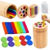 Juguetes de madera Montessori de clasificación de colores