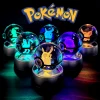 Lámpara Pokemon Ball de cristal 3D Pikachu