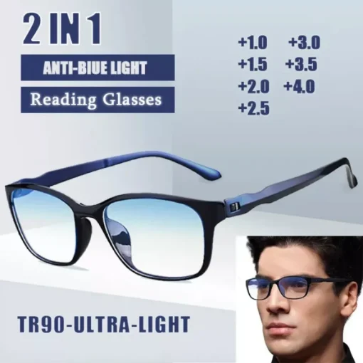 Lentes de lectura nuevas FG para hombre antiazules