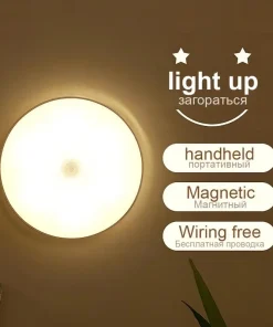 Luces LED inteligentes con sensor, carga USB, succión magnética