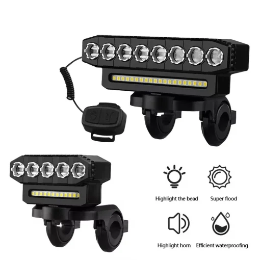 Luz Bicicleta LED, bocina 130dB, 58 Modos