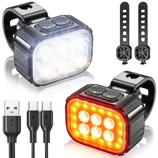 Luz LED Bicicleta Q6 USB Trasera Delantera MTB