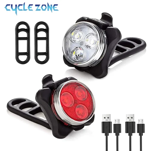 Luz Trasera Bicicleta 3 LED USB Recargable