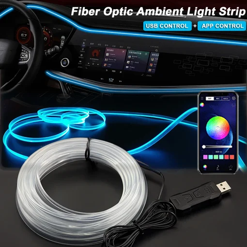 Luz ambiental LED RGB para coche, 5 m