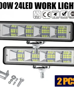 Luz de trabajo LED plana de 15 cm, 24 LED, 12 Uds.