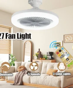 Luz de ventilador LED moderna de 3 velocidades