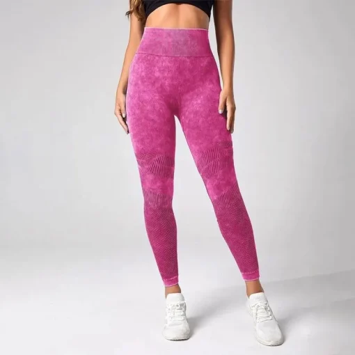 Mallas de yoga deportivas Tie Dye con control abdominal