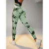 Mallas deportivas de malla tie-dye para mujer, para yoga