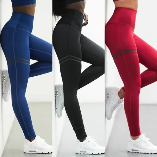 Mallas fitness para mujer, estampado, cintura alta