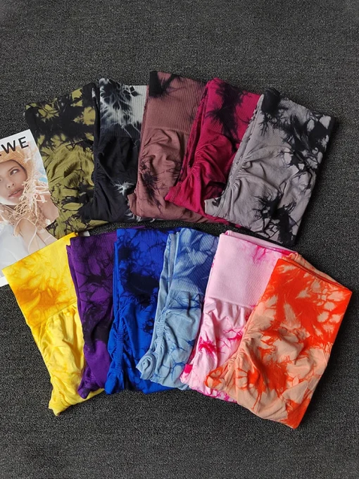 Mallas tie dye con efecto push-up para mujer