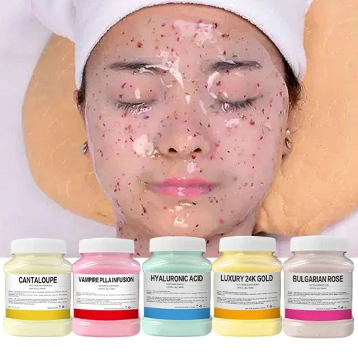 Mascarilla hidratante en polvo con pétalos de rosa y oro de 24k, 350 g