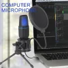 Micrófono USB RGB de condensador, micrófono para juegos