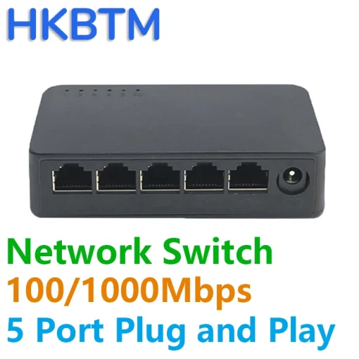 Mini Switch de Red de 5 Puertos Ethernet 1000Mbps