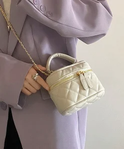 Mini bolso acolchado de cadena rombos cuadros mujer