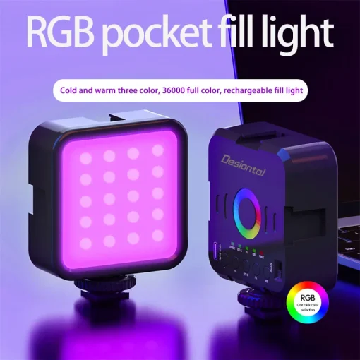 Mini luz de relleno RGB de arranque rápido para fotografía