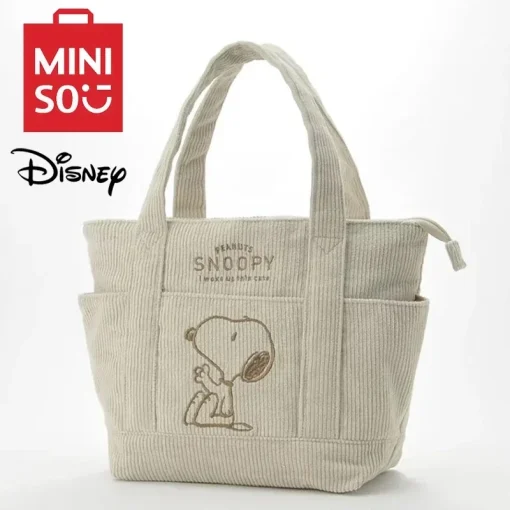 Miniso Disney Corduroy Tote Snoopy