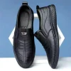 Mocasines transpirables de piel para hombre de verano