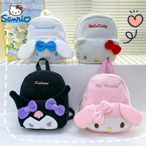 Mochila adorable Kuromi, Cinnamoroll y My Melody